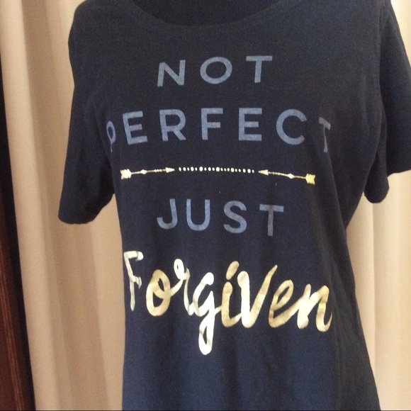 Not Perfect Just Forgiven Statement T-shirt - Picture 1 of 5